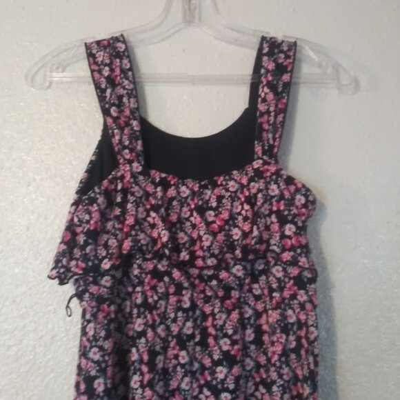 Three Pink Hearts girls size 14 navy blue multicolored floral dress - Picture 5 of 15
